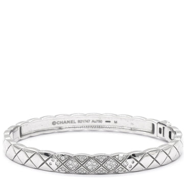 Chanel Coco Crush 18K White Gold Diamond Band Bangle