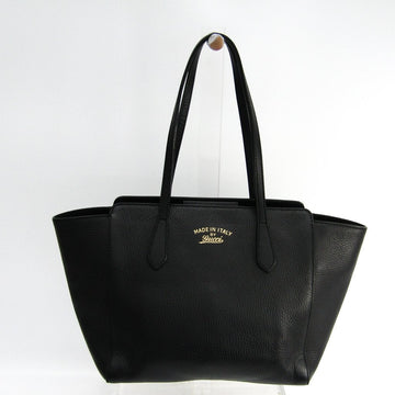 G*G Black Leather Swing Tote (SHA18257)