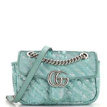 EC Marmont Flap Bag Diagonal Quilted Sequins Mini