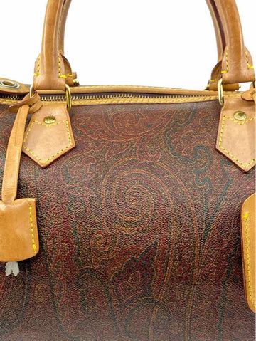 ETRO Maroon Coated canvas Paisley Handbag