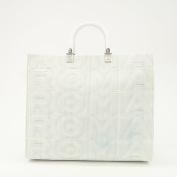 FENDI Leather Sunshine Medium 2Way Tote Bag Hand Bag White 8BH386 Used