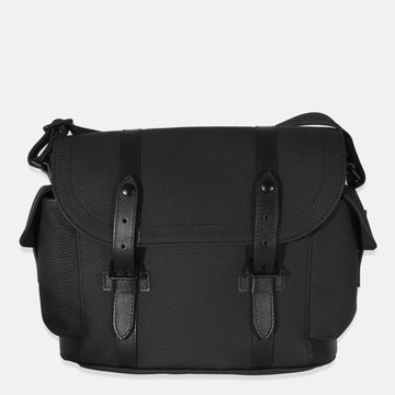 Black Taurillon Leather Christopher Messenger Bag