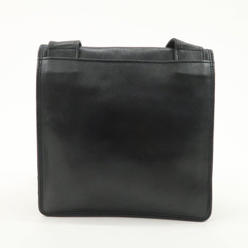 CHANEL Leather Shoulder Bag Crossbody Bag Black