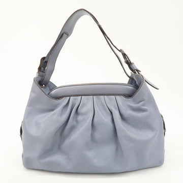 FENDI  Leather Shoulder Bag Hand Bag Blue Gold HDW Used