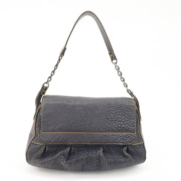 FENDI Leather Patent Leather shoulder Bag Belt Navy 8BR551