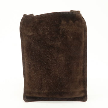 CHANEL Suede Shoulder Bag Crossbody Bag Dark Brown Used