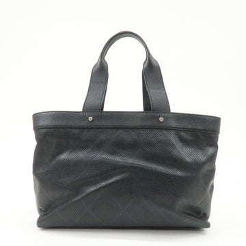 CHANEL COCO Mark Calf Leather Punching Tote Bag Black A33936 Used