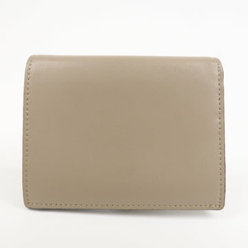 FENDI Leather Bi-fold Compact Wallet Brown 8M0387