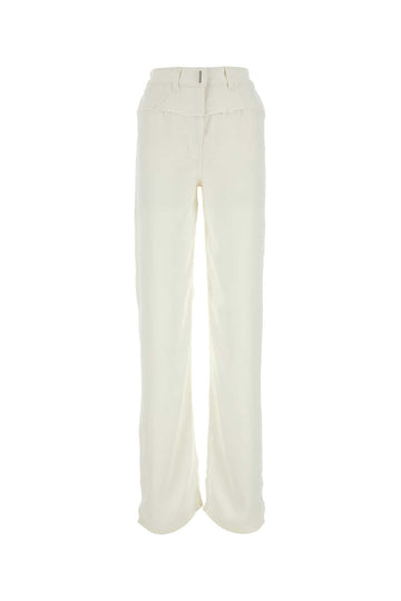 Givenchy Women Ivory Viscose And Denim Jeans