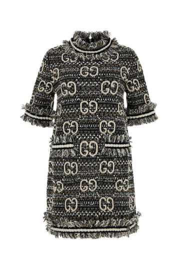Gucci Women Embroidered Boucle Mini Dress