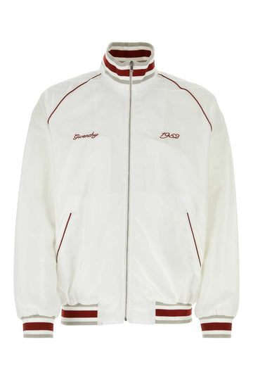 Givenchy Men White Nylon Bomber Jacket