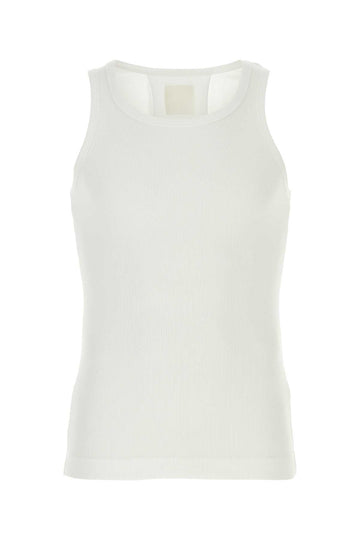 Givenchy Men White Stretch Cotton Tank Top