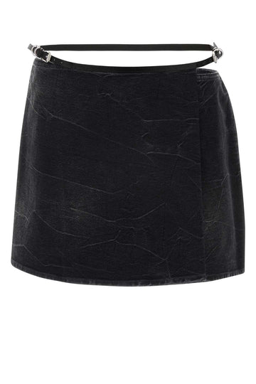 Givenchy Women Black Denim Mini Skirt