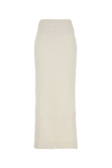 Balenciaga Women White Stretch Bouclã¨ Skirt