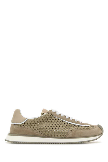 Dolce & Gabbana Men Cappuccino Fabric Sneakers