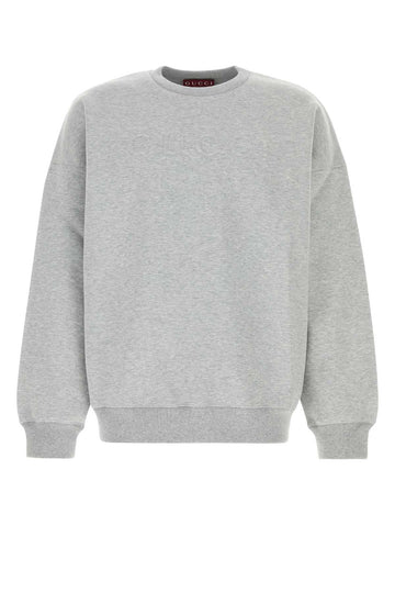 Gucci Men Grey Cotton Blend Oversize Sweatshirt