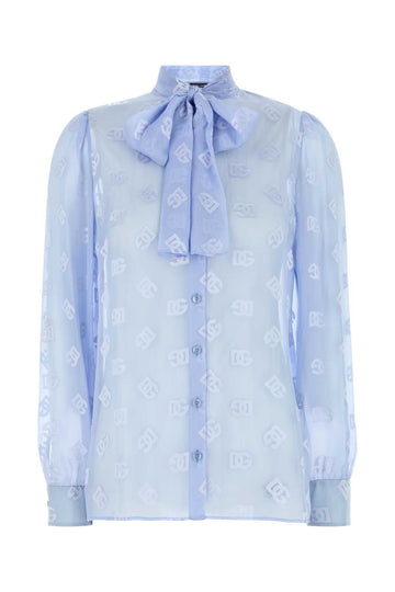 Dolce & Gabbana Women Light Blue Silk Blend Shirt