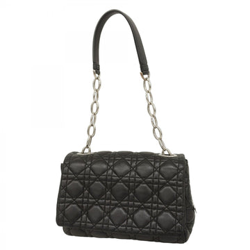 Christian Dior Shoulder Bag Cannage Leather Black Women's P758043