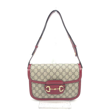 Gucci 602204 EC Supreme bag shawl Shoulder Bag Beige Red