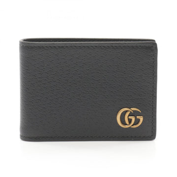 Gucci EC Marmont Bi-fold Wallet Leather Men's Black 428727DJ20T1000