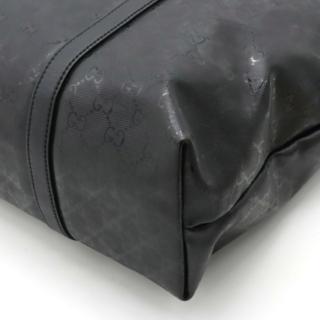 GUCCI EC Implement Tote Bag Large Shoulder PVC Leather Black 223668