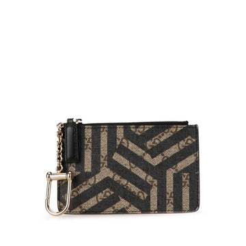 Gucci EC Kaleido Supreme Coin Case Purse 411818 Khaki Black PVC Leather Women's GUCCI