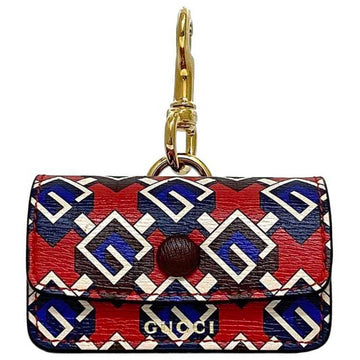 Gucci Air Pods Case Red Purple Geometric Earphone Cover PVC Leather GUCCI EC Pattern Strap Women Men Accessories