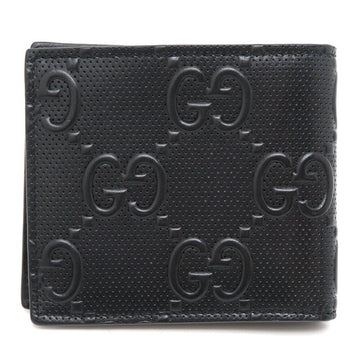 GUCCI EC Bifold Wallet Women's 625555 Leather Black