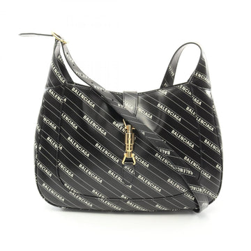 GUCCI x BALENCIAGA Hacker Jackie 1961 Shoulder Bag Leather Women's Black White 636712