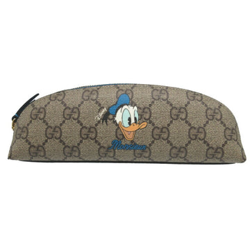 Gucci 662129 Disney collaboration Donald Duck EC Supreme leather brown pencil case 1803GUCCI
