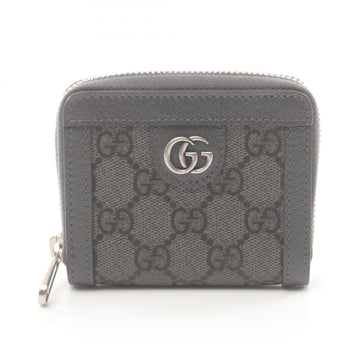 GUCCI Ophidia EC Supreme Round Wallet Coated Canvas Leather Men's Grey 791744UULBN1244