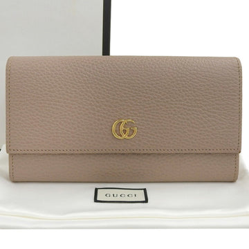GUCCI EC Marmont Continental Wallet 456116 496035 Long wallet Leather Beige pattern
