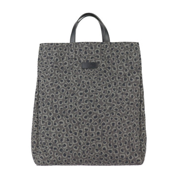 GUCCI Tote Bag 341739 Canvas Leather Gray Black Leopard Print