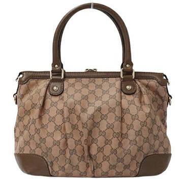 GUCCI bag ladies handbag shoulder 2way EC canvas Sookie pink brown 247902