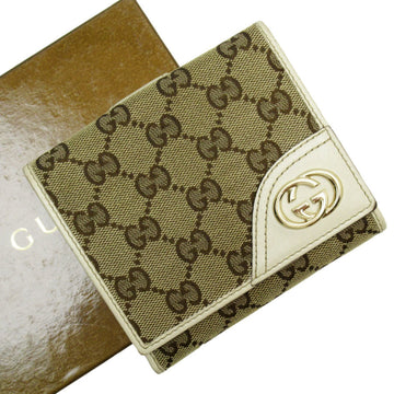 GUCCI Bi-fold wallet EC canvas leather brown x ivory men's women's 181594 t19554i