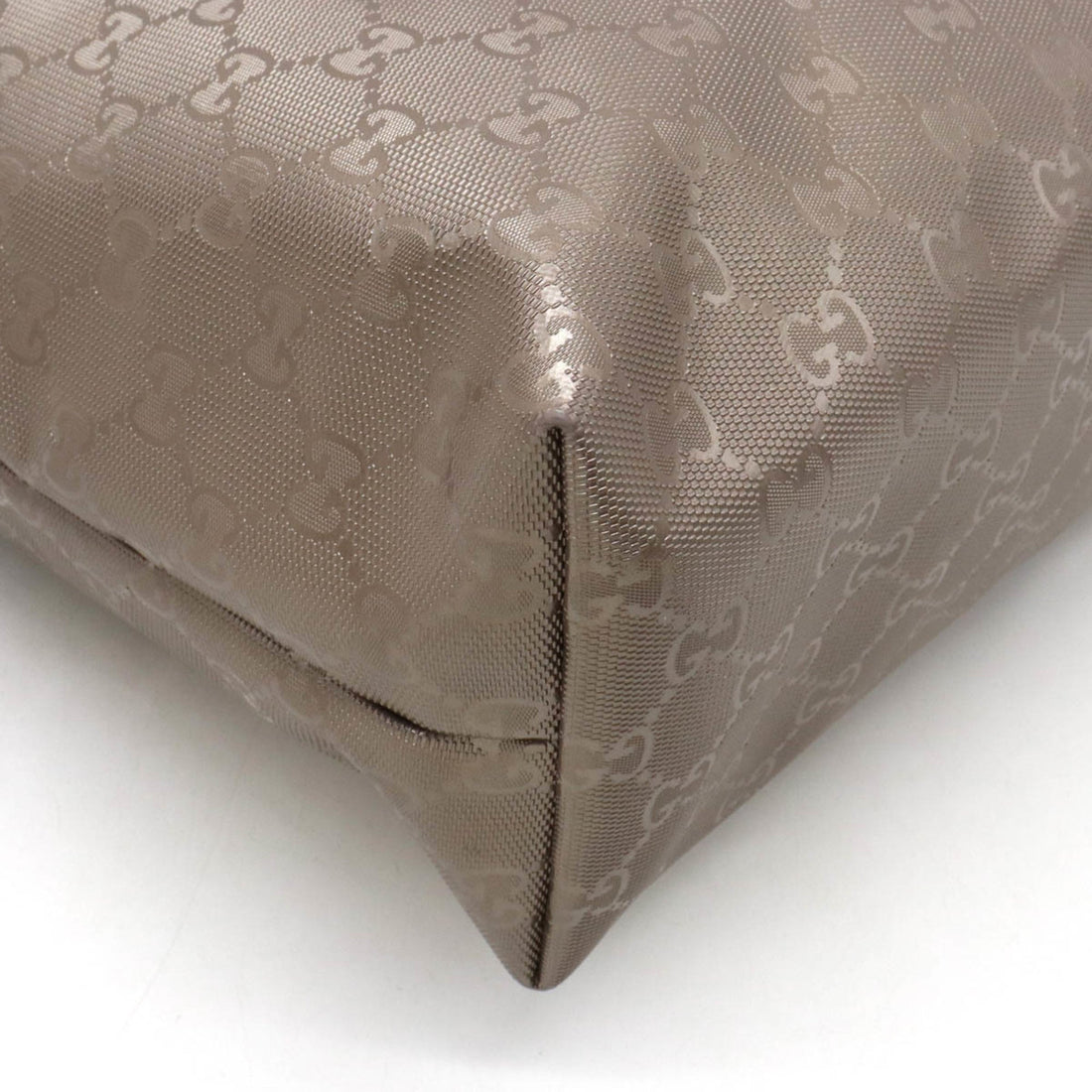 GUCCI EC Implement Tote Bag Shoulder PVC Metallic Leather Pink Silver 211137