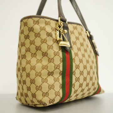 GUCCI  Sherry Line 137396 Women's EC Canvas,Leather Tote Bag Beige,Brown