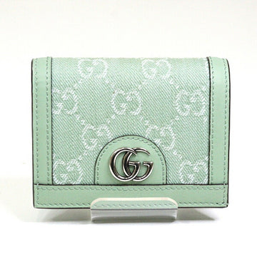 GUCCI Ophidia EC Card Case Wallet 523155 Pale Green Bi-fold