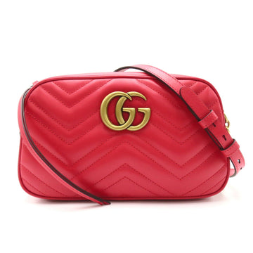 Gucci EC Marmont Small Shoulder Bag Leather Quilted Women's Red 447632AABZB6832