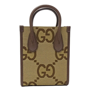 GUCCI Bag Women's Jumbo EC Handbag Shoulder 2way Canvas Tote Brown 699406