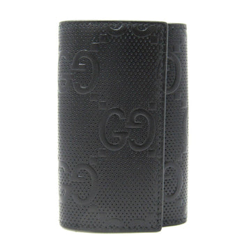 Gucci EC Embossed 625565 Men,Women Leather Key Case Black