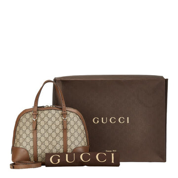 Gucci EC Supreme Nice Handbag Shoulder Bag 309617 Beige Brown PVC Leather Women's GUCCI
