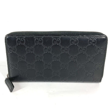 Gucci 307987 Guccissima EC Zip Around Long Wallet Black