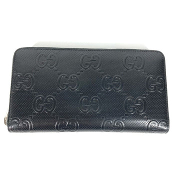 Gucci 625563 EC embossed long wallet Organizer Zip Around Long Wallet Black