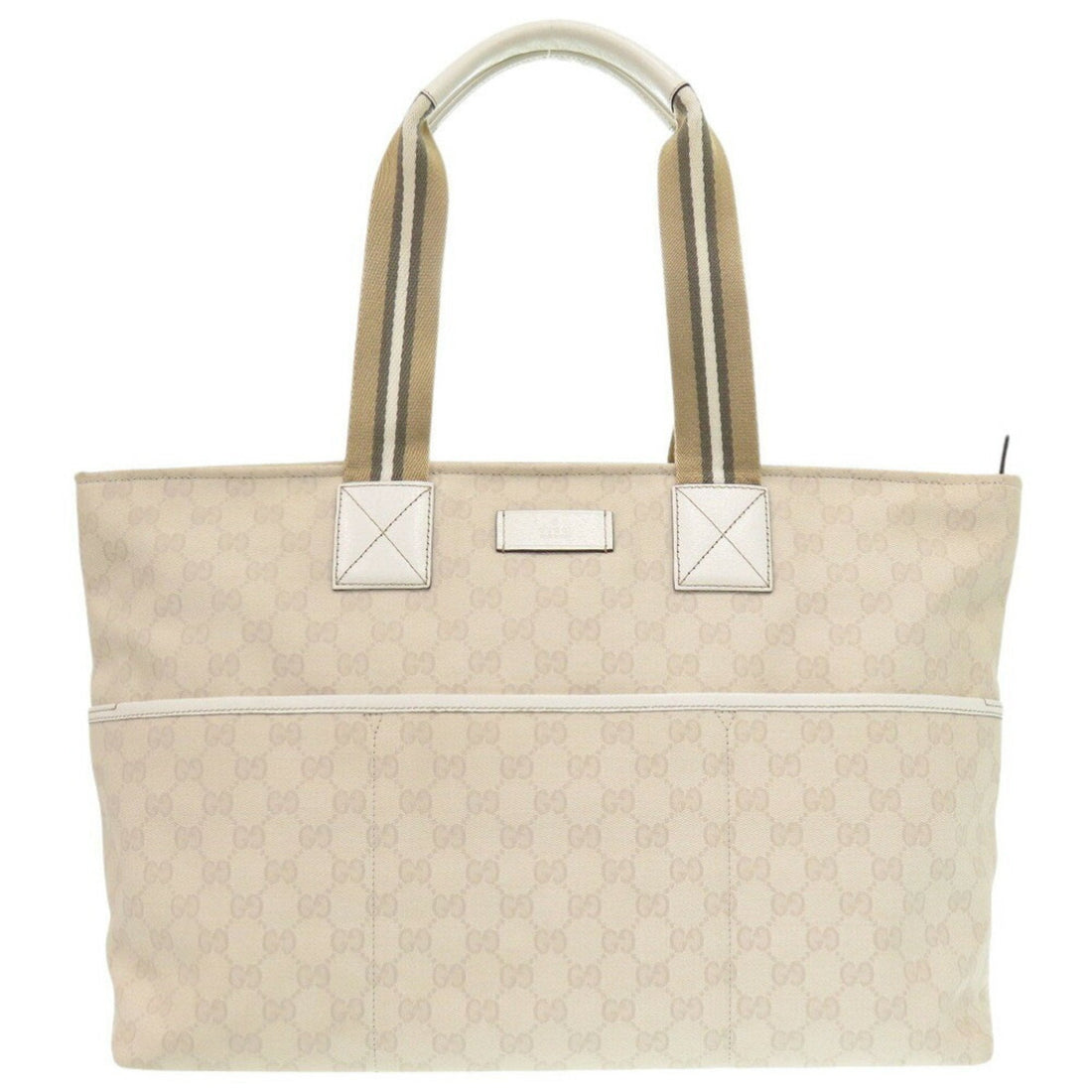 Gucci Sherry Line 155524 EC Canvas White Tote Bag 1556GUCCI