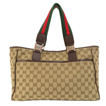 GUCCI 145758 EC Sherry Line Handbag Canvas Ladies