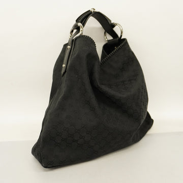 GUCCI  Horsebit Shoulder Bag 114900 Women's EC Canvas Shoulder Bag Black