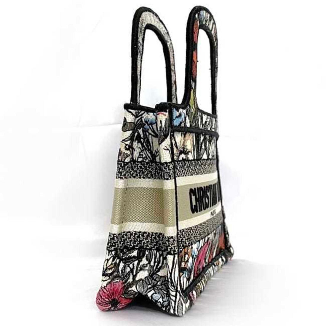 Christian Dior Tote Bag Book Multicolor Millefleur S5475ZWRF f-20030 Embroidered Jacquard Canvas Flower Handbag