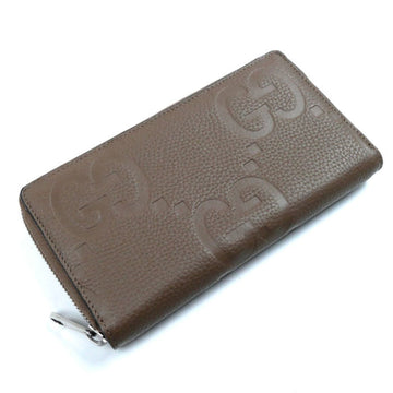 GUCCI Jumbo EC Zip Around Long Wallet Round Taupe 739484 Unisex