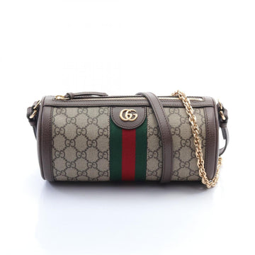 GUCCI Ophidia EC Supreme Shoulder Bag, Coated Canvas, Leather, Women's, Beige, Brown, Multicolor, 79519496IWG8745